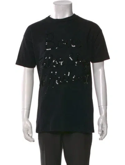 Pre-owned Bode Graphic Print Crew Neck T-shirt In Black