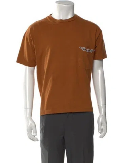 Pre-owned Bode Graphic Print Crew Neck T-shirt In Brown