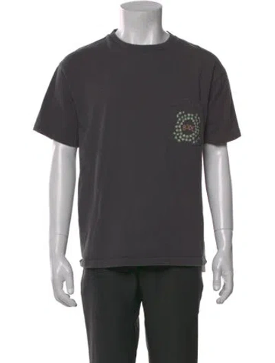Pre-owned Bode Graphic Print Crew Neck T-shirt In Gray