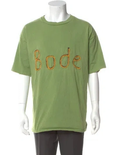 Pre-owned Bode Graphic Print Crew Neck T-shirt In Green