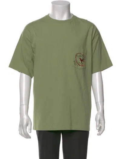 Pre-owned Bode Graphic Print Crew Neck T-shirt In Green