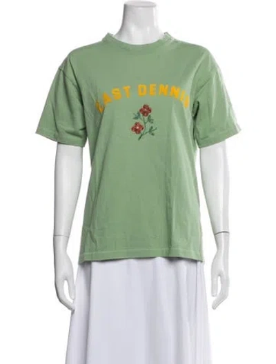 Pre-owned Bode Graphic Print Crew Neck T-shirt In Green