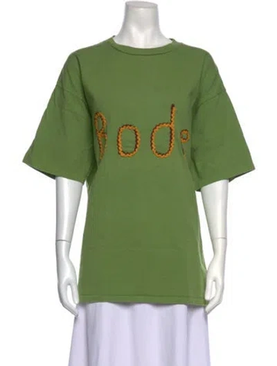 Pre-owned Bode Graphic Print Crew Neck T-shirt In Green