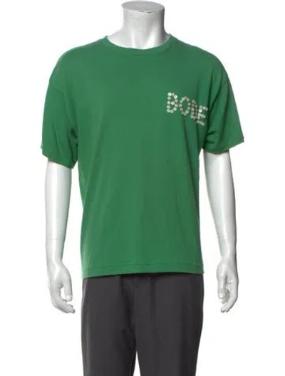 Pre-owned Bode Graphic Print Crew Neck T-shirt In Green