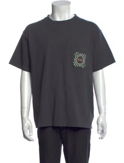 Pre-owned Bode Graphic Print Crew Neck T-shirt In Grey
