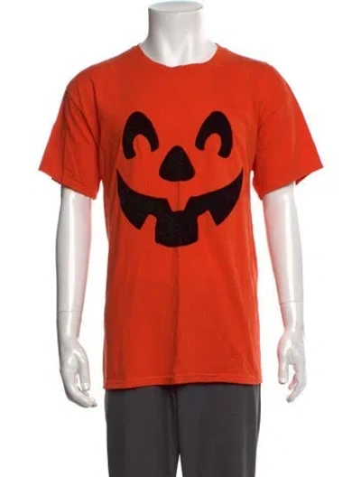 Pre-owned Bode Graphic Print Crew Neck T-shirt In Orange