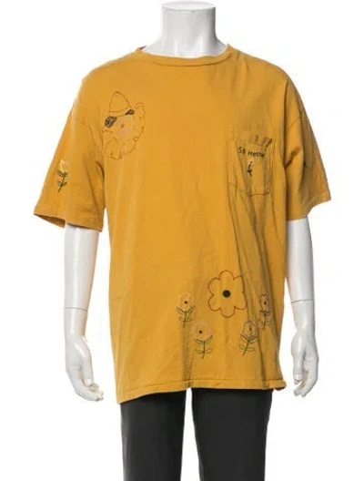 Pre-owned Bode Graphic Print Crew Neck T-shirt In Orange