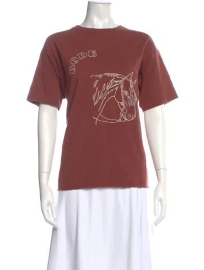 Pre-owned Bode Graphic Print Crew Neck T-shirt In Pink