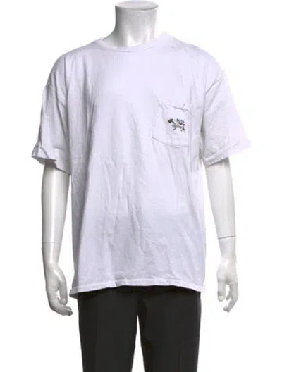 Pre-owned Bode Graphic Print Crew Neck T-shirt In White