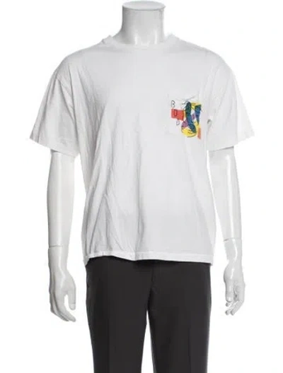 Pre-owned Bode Graphic Print Crew Neck T-shirt In White