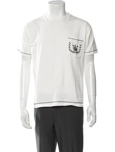 Pre-owned Bode Graphic Print Crew Neck T-shirt In White