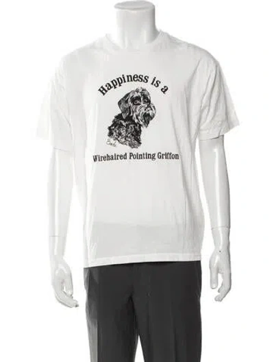 Pre-owned Bode Graphic Print Crew Neck T-shirt In White