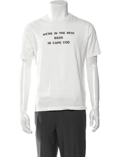 Pre-owned Bode Graphic Print Crew Neck T-shirt In White