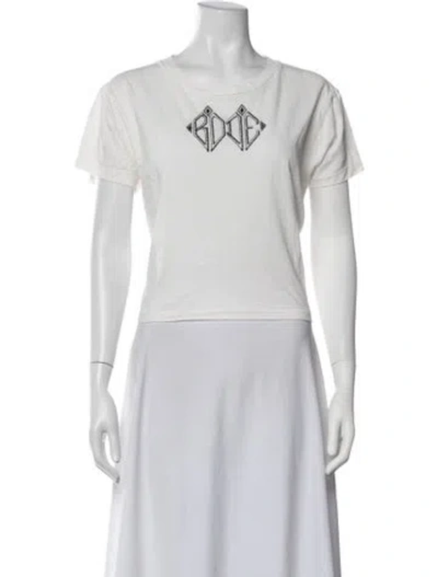 Pre-owned Bode Graphic Print Crew Neck T-shirt In White