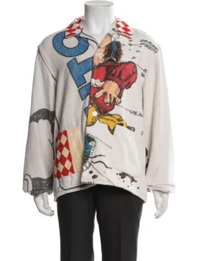 Pre-owned Bode Graphic Print Jacket In White