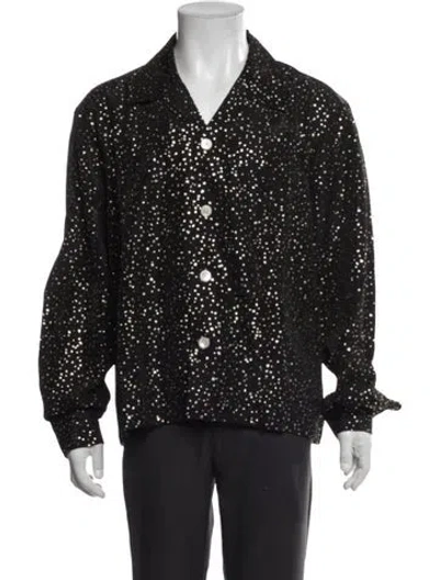Pre-owned Bode Graphic Print Long Sleeve Dress Shirt W/ Tags In Black