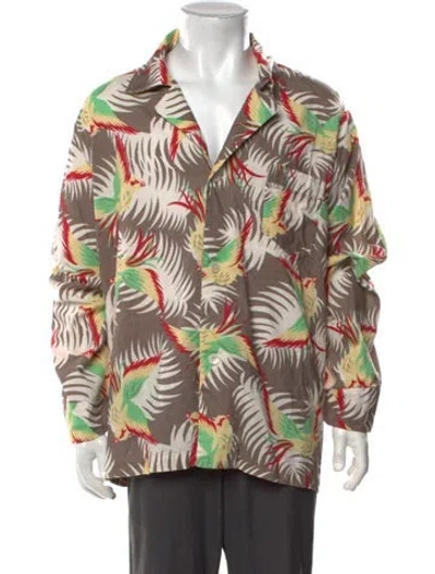 Pre-owned Bode Graphic Print Long Sleeve Shirt In Multicolor