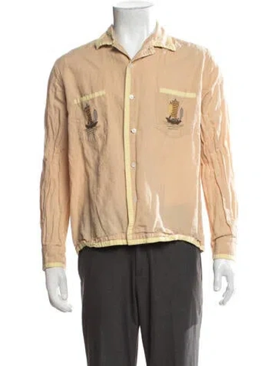Pre-owned Bode Graphic Print Long Sleeve Shirt In Neutrals