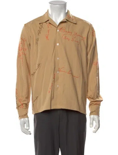 Pre-owned Bode Graphic Print Long Sleeve Shirt In Neutrals