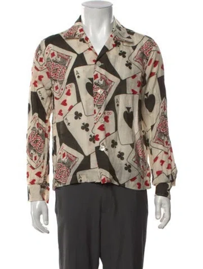 Pre-owned Bode Graphic Print Long Sleeve Shirt In Neutrals