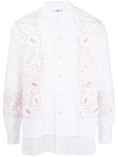 Bode Graphic-print Long-sleeve Shirt In White
