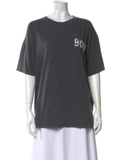 Pre-owned Bode Graphic Print Mini Dress In Gray