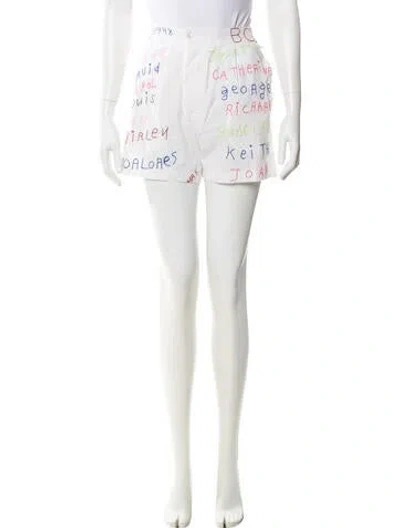 Pre-owned Bode Graphic Print Mini Shorts W/ Tags In White