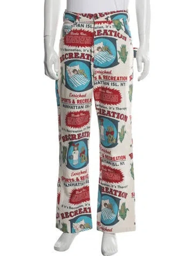 Pre-owned Bode Graphic Print Pants In Multi