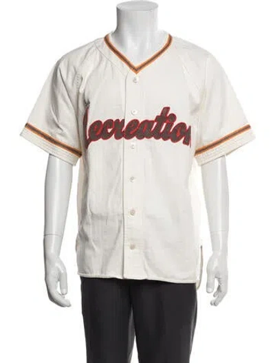 Pre-owned Bode Graphic Print Short Sleeve Jersey In Neutrals