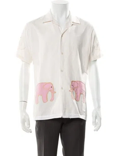 Pre-owned Bode Graphic Print Short Sleeve Shirt In Neutral