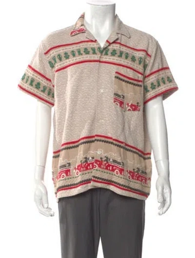 Pre-owned Bode Graphic Print Short Sleeve Shirt In Neutral