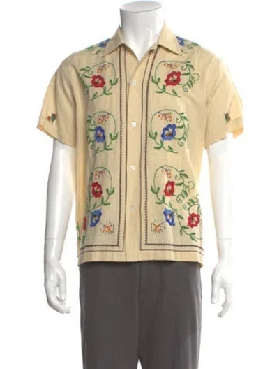 Pre-owned Bode Graphic Print Short Sleeve Shirt In Neutral
