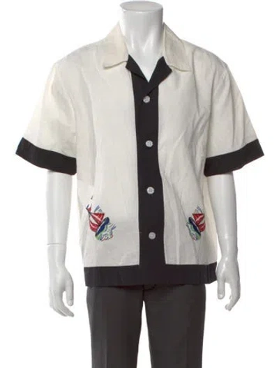 Pre-owned Bode Graphic Print Short Sleeve Shirt In Neutral