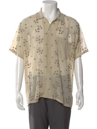 Pre-owned Bode Graphic Print Short Sleeve Shirt In Neutral