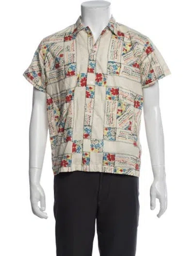 Pre-owned Bode Graphic Print Short Sleeve Shirt In Neutrals