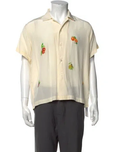 Pre-owned Bode Graphic Print Short Sleeve Shirt In Neutrals