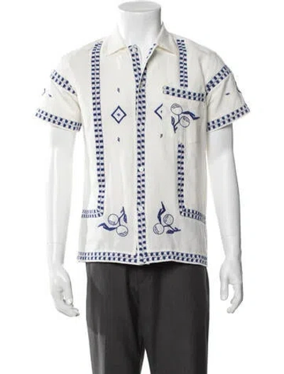 Pre-owned Bode Graphic Print Short Sleeve Shirt In Neutrals