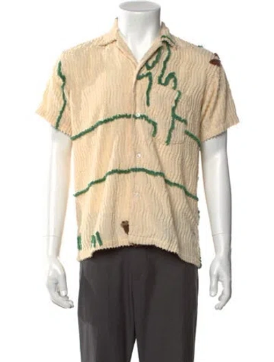 Pre-owned Bode Graphic Print Short Sleeve Shirt In Neutrals