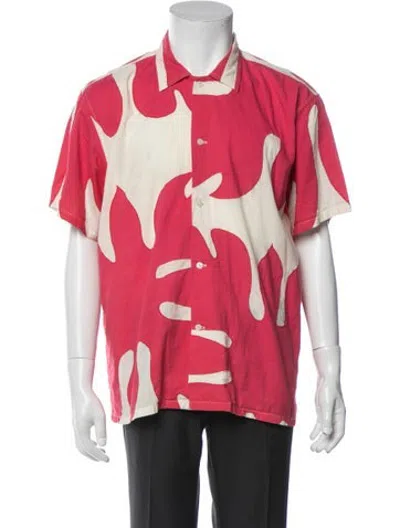 Pre-owned Bode Graphic Print Short Sleeve Shirt In Red