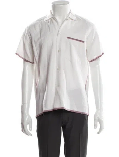 Pre-owned Bode Graphic Print Short Sleeve Shirt In White