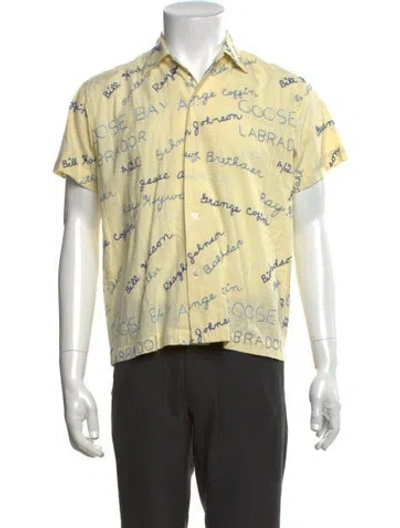 Pre-owned Bode Graphic Print Short Sleeve Shirt In Yellow