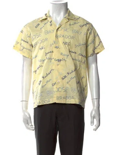 Pre-owned Bode Graphic Print Short Sleeve Shirt In Yellow