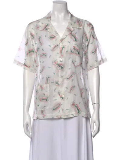Pre-owned Bode Graphic Print Short Sleeve Top In Multi