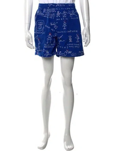 Pre-owned Bode Graphic Print Shorts In Blue