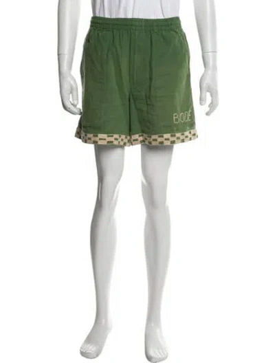 Pre-owned Bode Graphic Print Shorts In Green