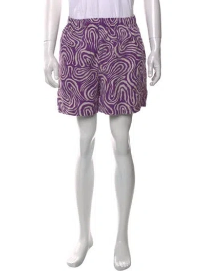 Pre-owned Bode Graphic Print Shorts In Purple