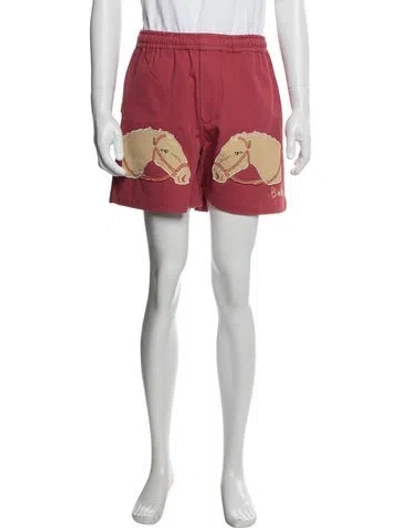 Pre-owned Bode Graphic Print Shorts In Red