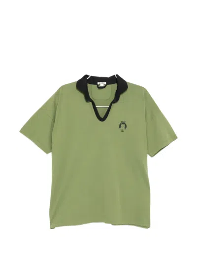 Bode Graphic-print V-neck T-shirt In Green