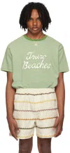 Bode Green & White 'truro' T-shirt In Gncrm