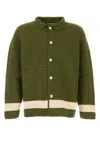 Bode Green Crochet Marsh Shirt In Multi
